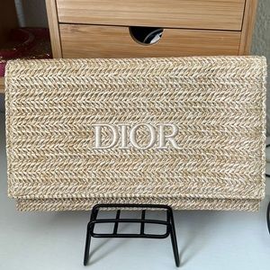 Brand new Dior Beauty raffia clutch